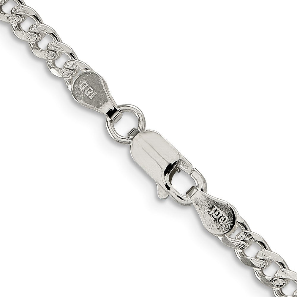 Sterling Silver 3.8mm Pav� Curb Chain Necklace