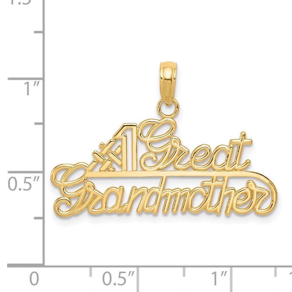 14k Yellow Gold #1 GREAT GRANDMOTHER Charm Pendant for Women