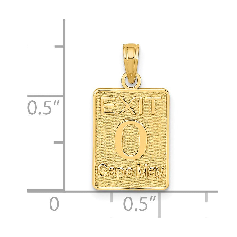 14k Yellow Gold EXIT 0 / CAPE MAY Charm