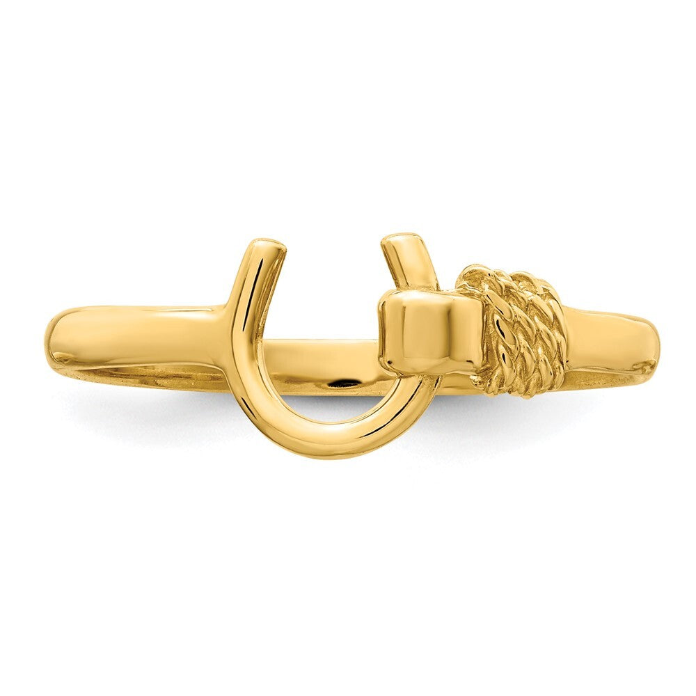 14K Yellow Gold Horseshoe Ring Size 7