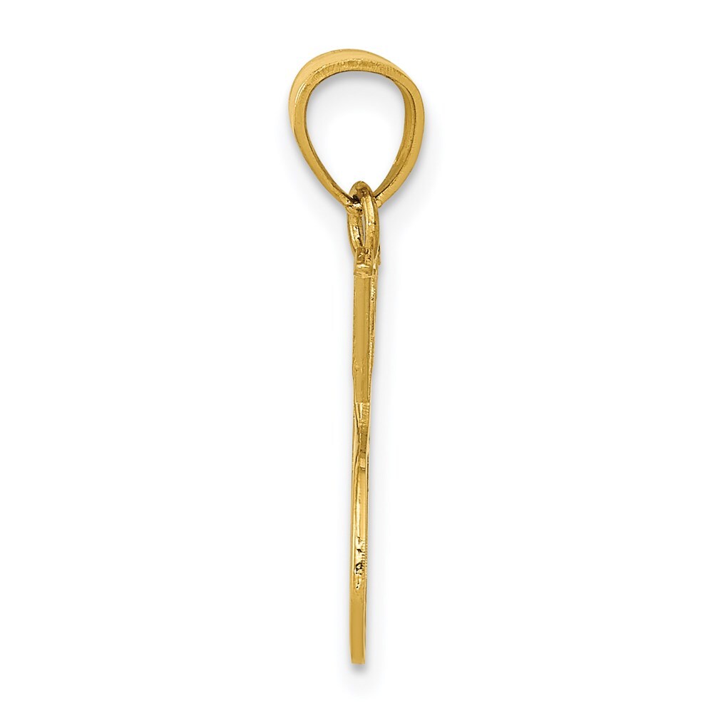 14k Yellow Gold Double Tennis Racquet Charm Pendant for Women