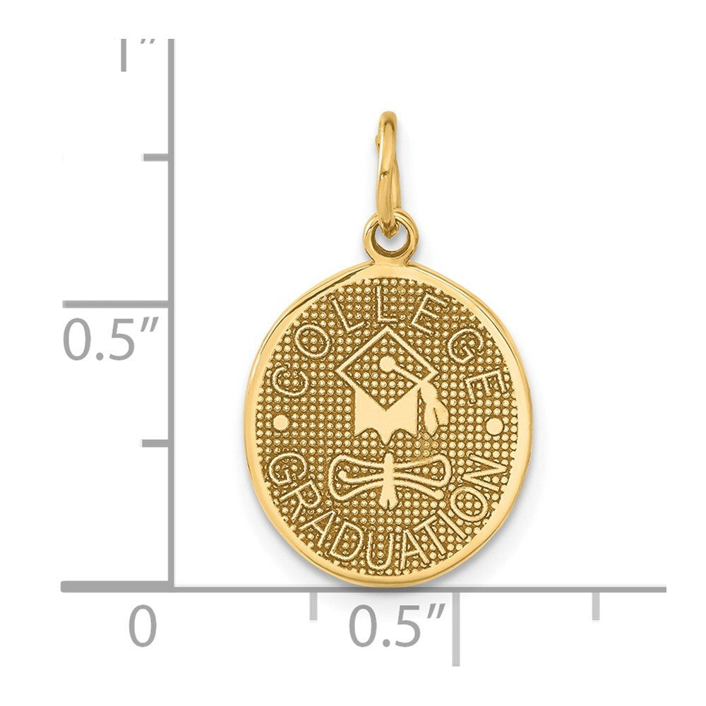 14k Yellow Gold COLLEGE GRADUATION Charm Pendant for Women