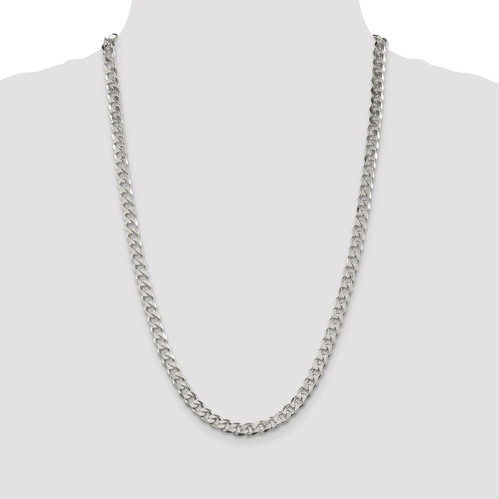 Sterling Silver 7mm Pav� Curb Chain