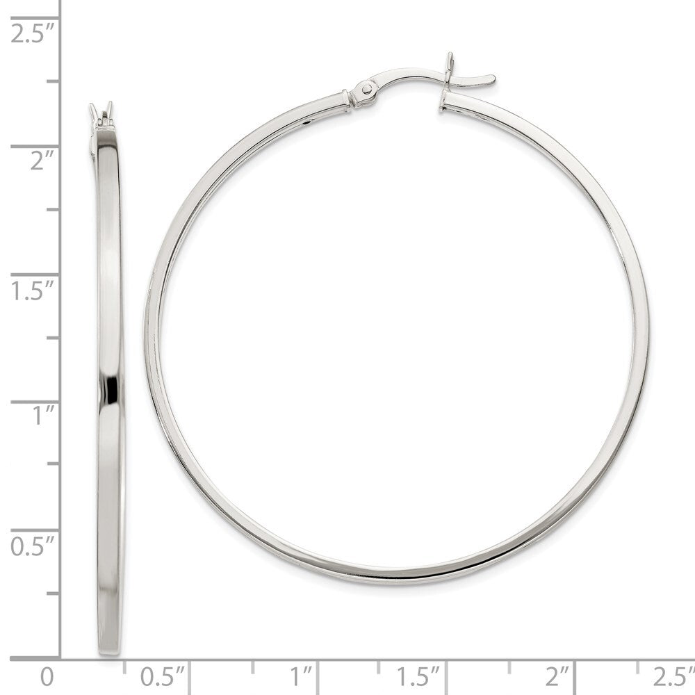Sterling Silver 2.5x50mm Polished Hoop Earrings