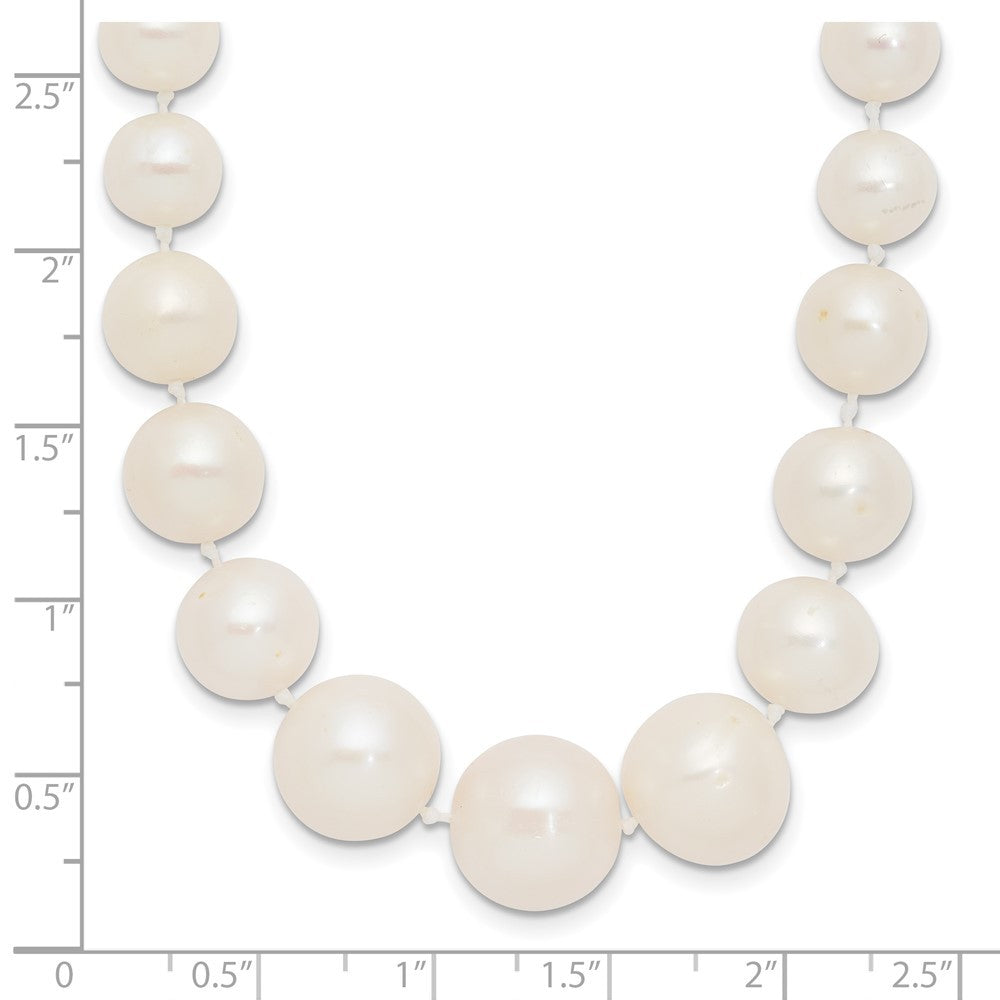 14k Yellow Gold 7-11mm White Cultured Pearl Graduated Necklace 18"