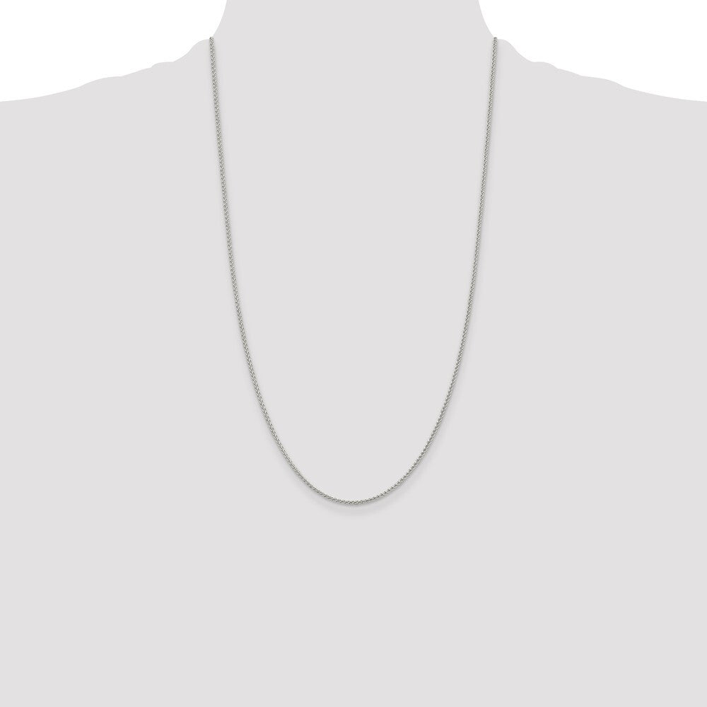 Sterling Silver Rhodium-plated 1.5mm Round Spiga Chain