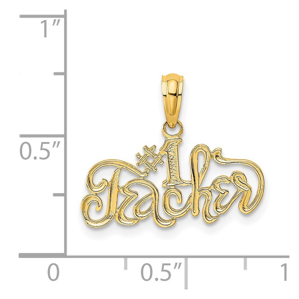 14k Yellow Gold #1 TEACHER Charm