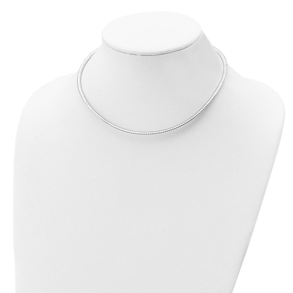 Sterling Silver Rhodium-plated 3.25mm w/2in. Ext Cubetto Chain Necklace