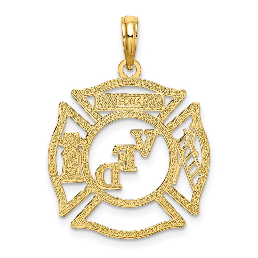 14k Yellow Gold VFD Member Shield Charm Pendant for Women