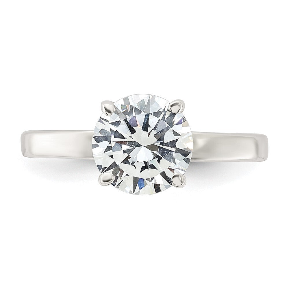 Sterling Silver Polished Cubic Zirconia Ring Size 8