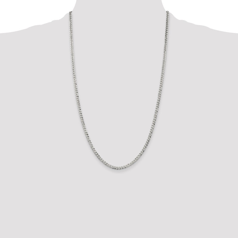 Sterling Silver 3.2mm Beveled Curb Chain