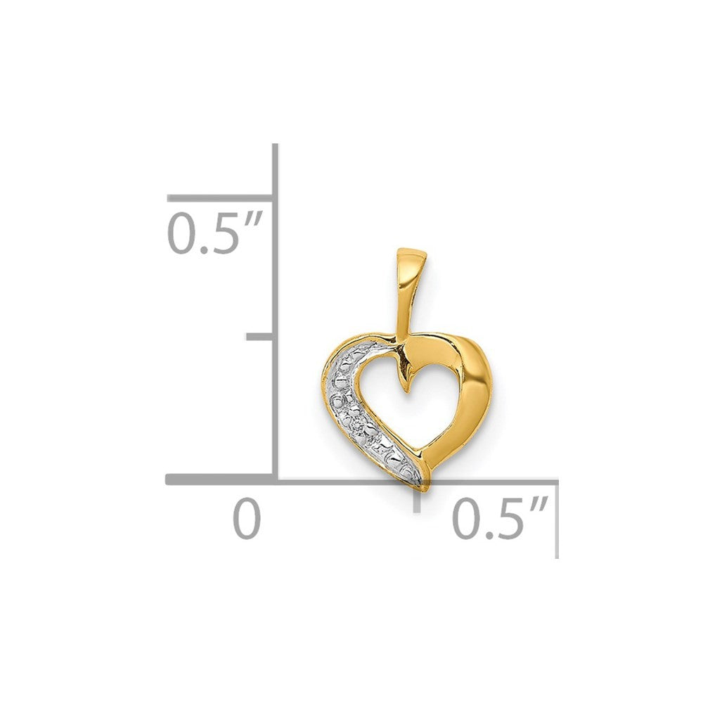 14k Yellow Gold .01ct. Diamond Heart Pendant