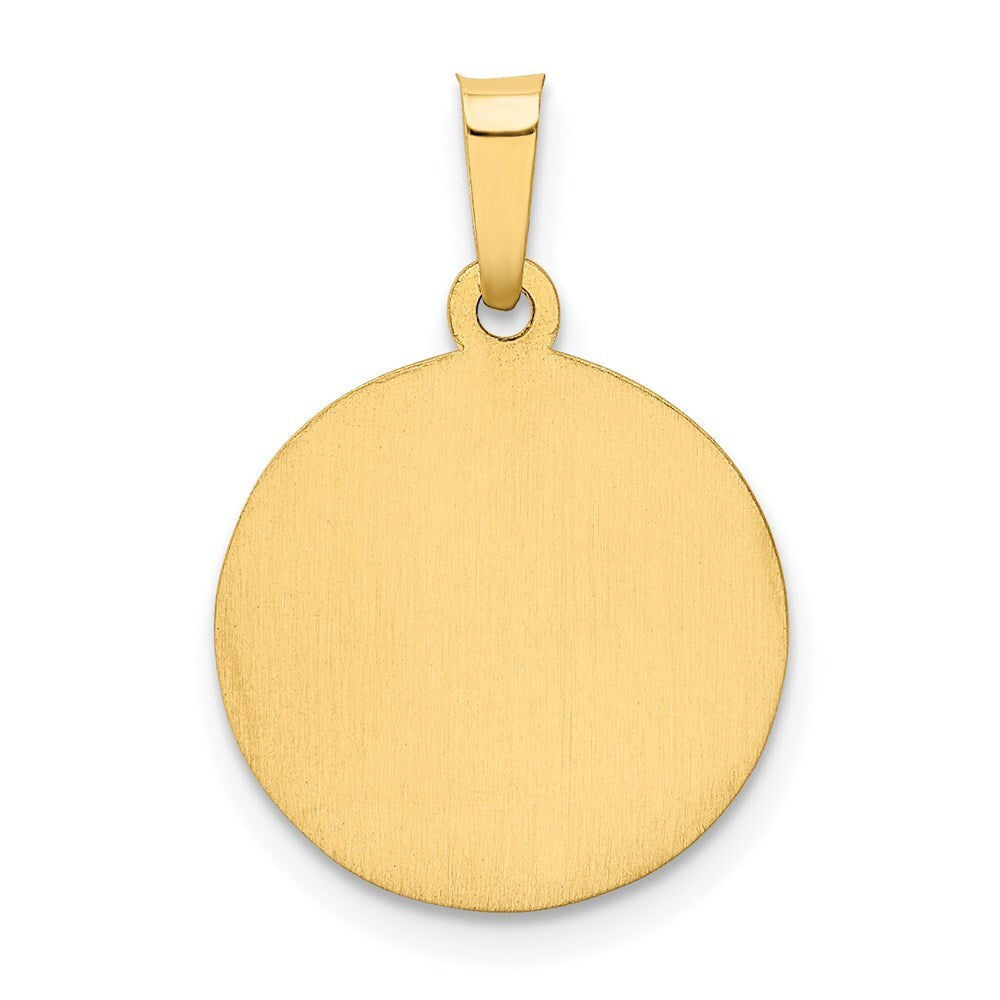 14k Yellow Gold Polished and Satin Our Lady Guadalupe Medal Hollow Pendant