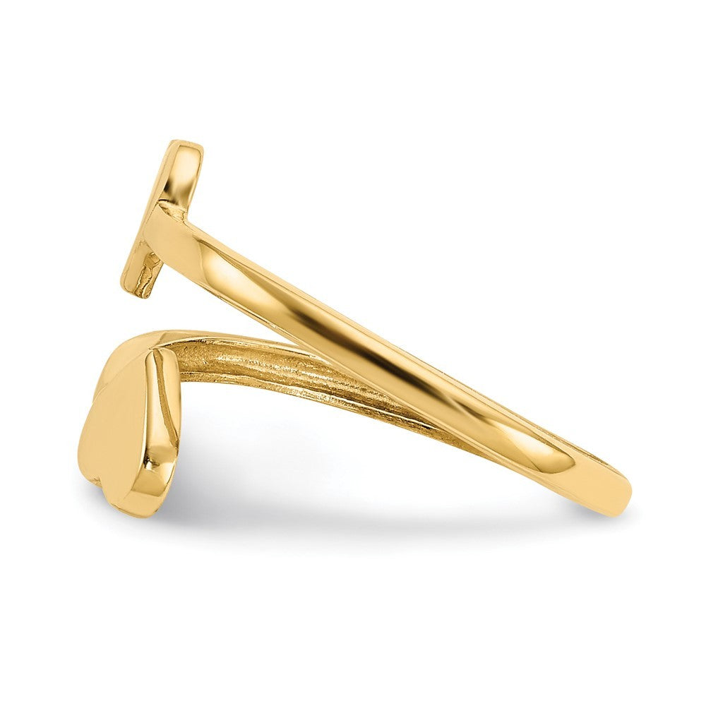 14k Yellow Gold Double Heart Toe Ring