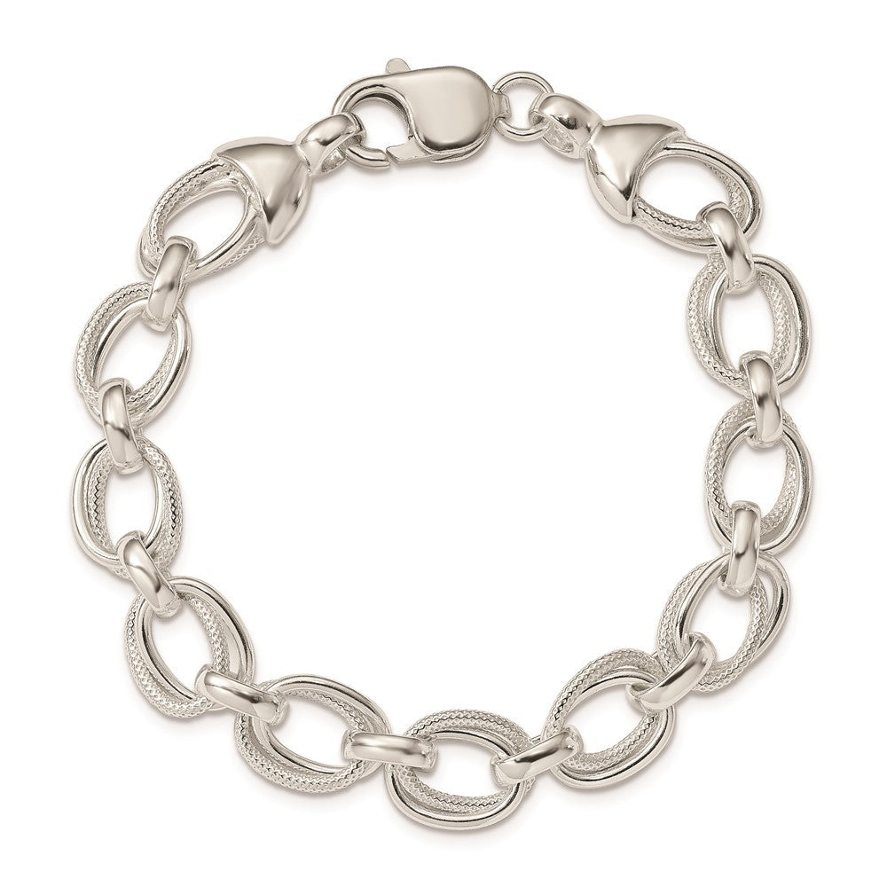 Sterling Silver 8.5inch Fancy Link Bracelet