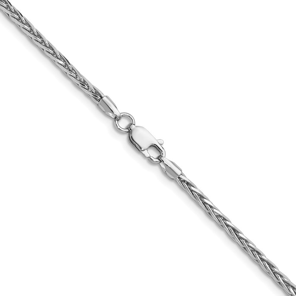 Sterling Silver Rhodium-plated 2.5mm Diamond-cut Square Spiga Chain Necklace