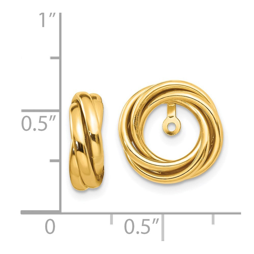 14k Yellow Gold Polished Love Knot Earring Jackets
