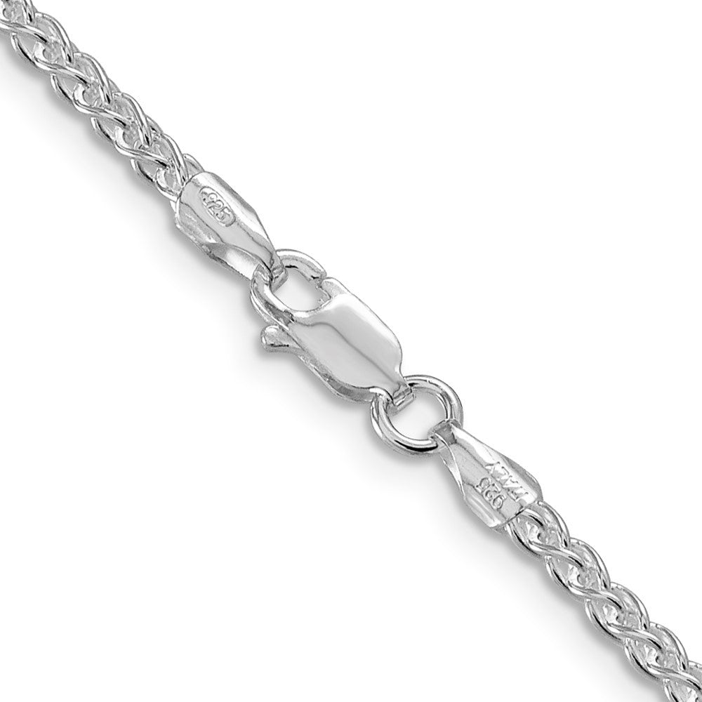 Sterling Silver Rhodium-plated 2.5mm Round Spiga Chain Necklace