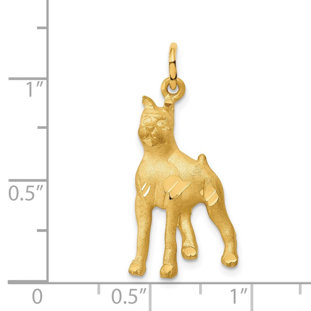 14k Yellow Gold Solid Polished Boxer Charm Pendant