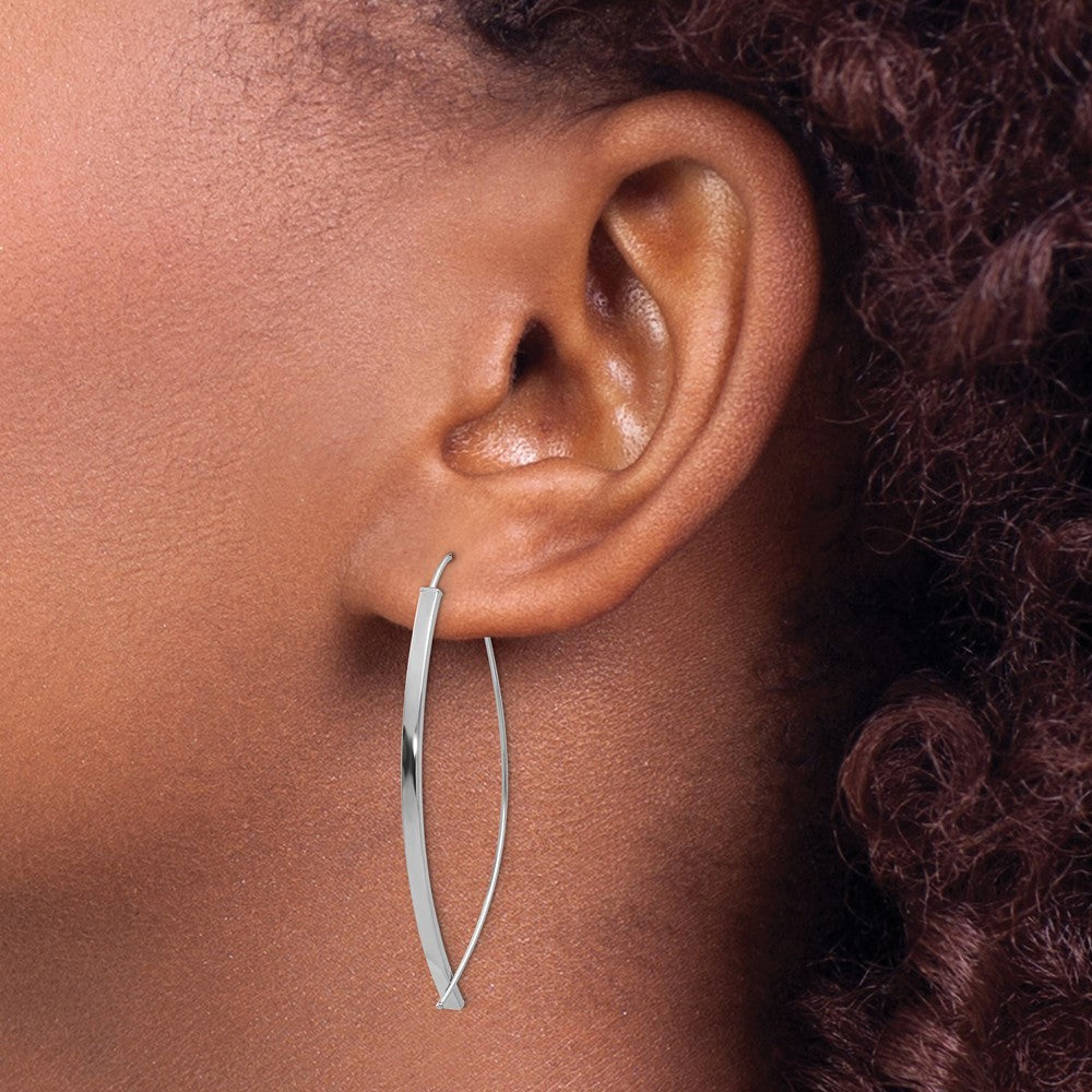 14k White Gold 1.75mm Square Tube Wire Threader Earrings