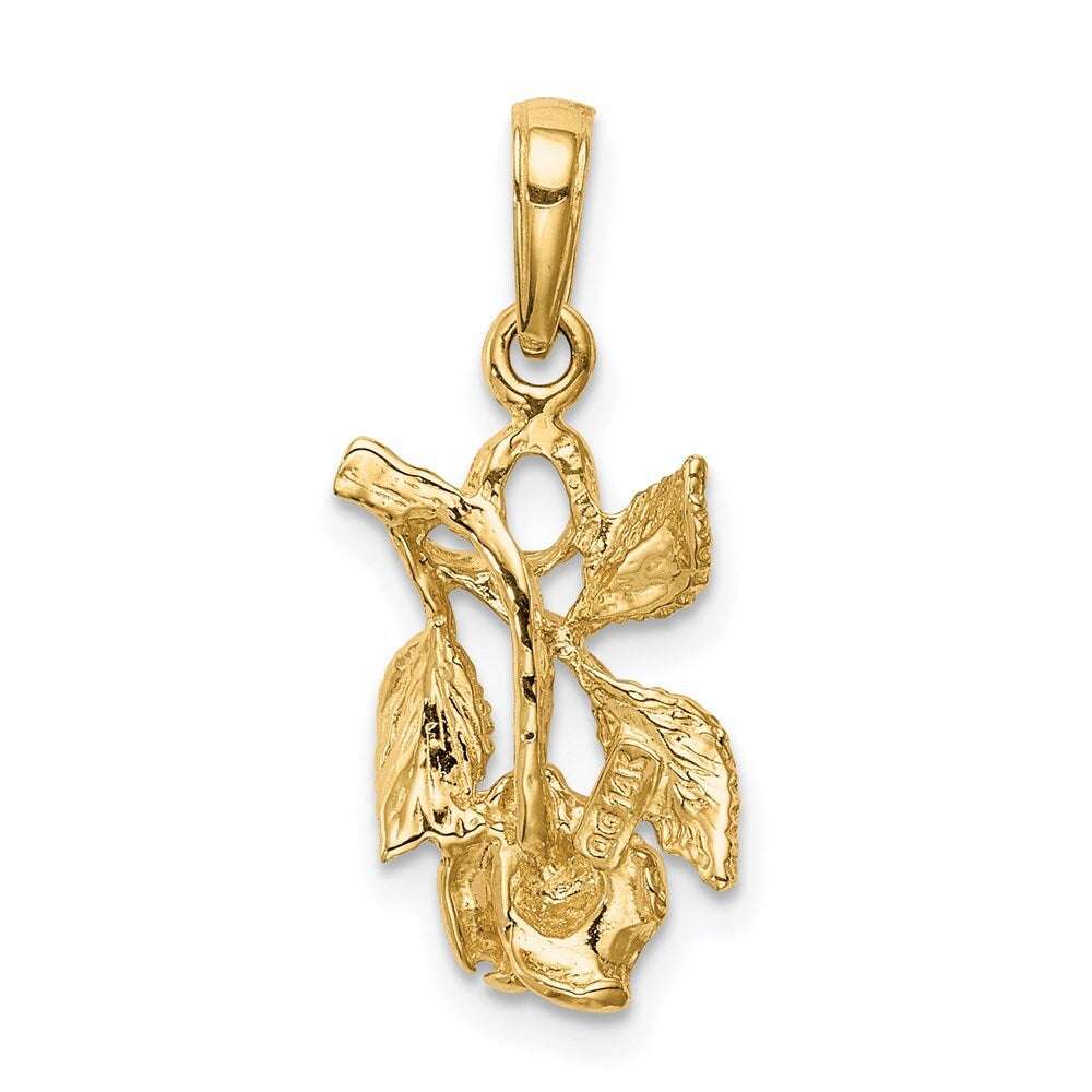 14k Yellow Gold Rose Pendant for Women