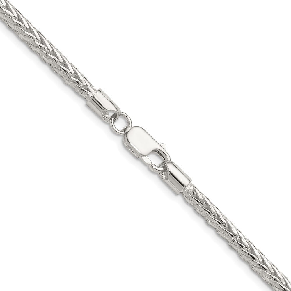 Sterling Silver 3.8mm Diamond-cut Round Franco Chain Necklace
