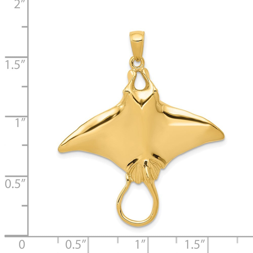 14k Yellow Gold Manta Ray Pendant