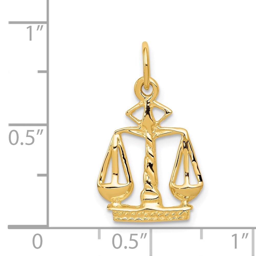 14k Yellow Gold Scales Of Justice Charm Pendant for Women