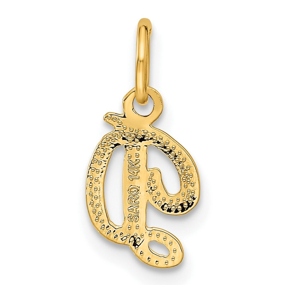 14k Yellow Gold Script Letter D Initial Charm