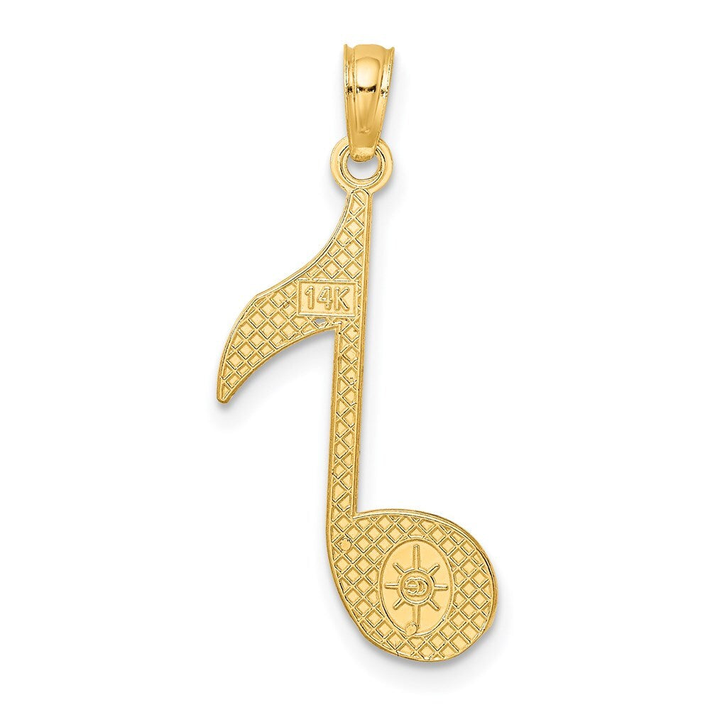 14k Yellow Gold Music Note Charm