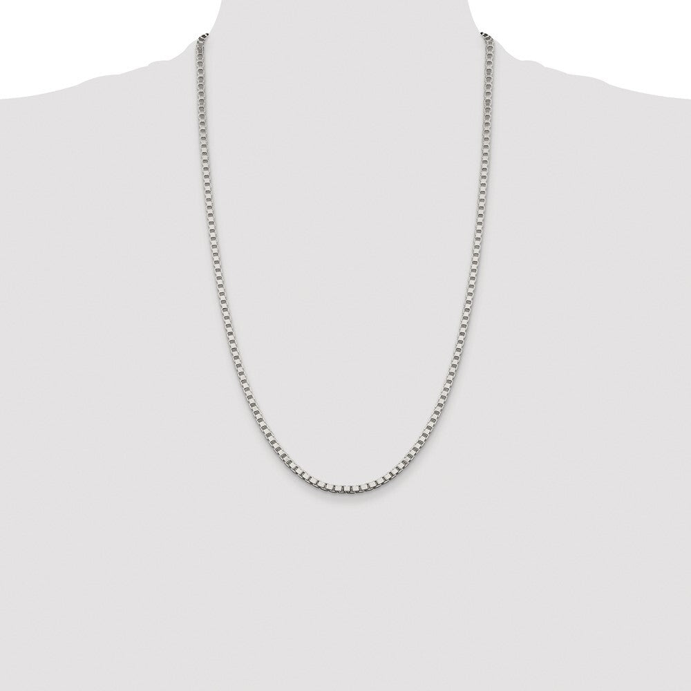 Sterling Silver Rhodium-plated 3.25mm Box Chain
