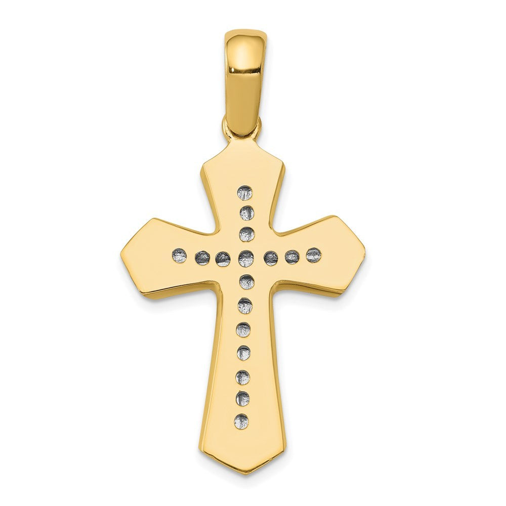 14k Two-Tone Gold Solid Cross Pendant