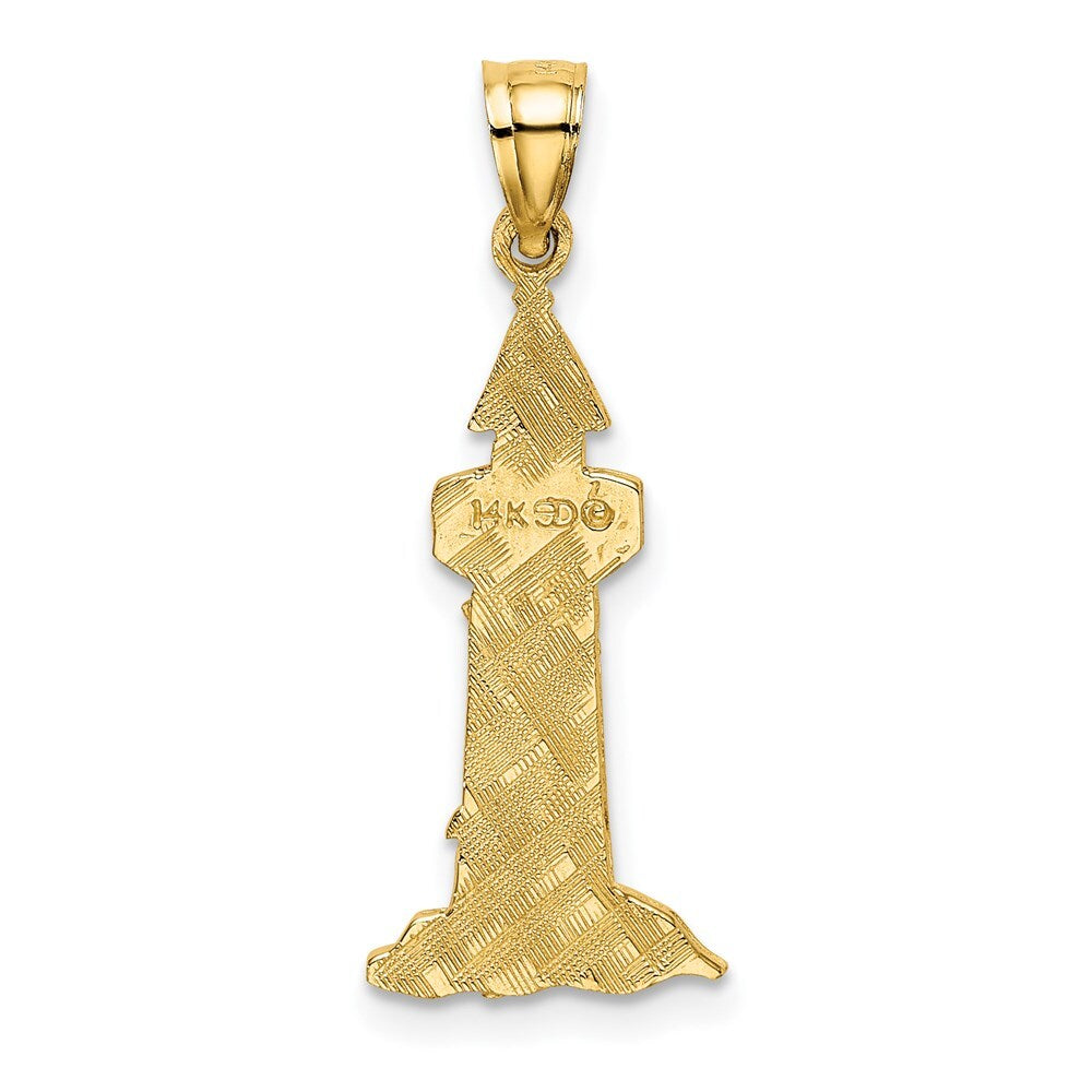 14k Yellow Gold Lighthouse With Seagulls Charm