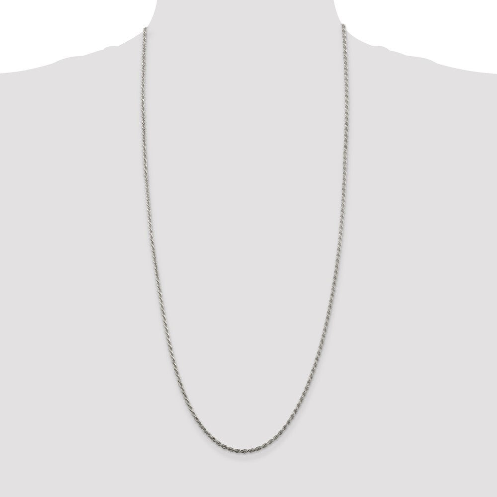 Sterling Silver 2.25mm Diamond-cut Rope Chain