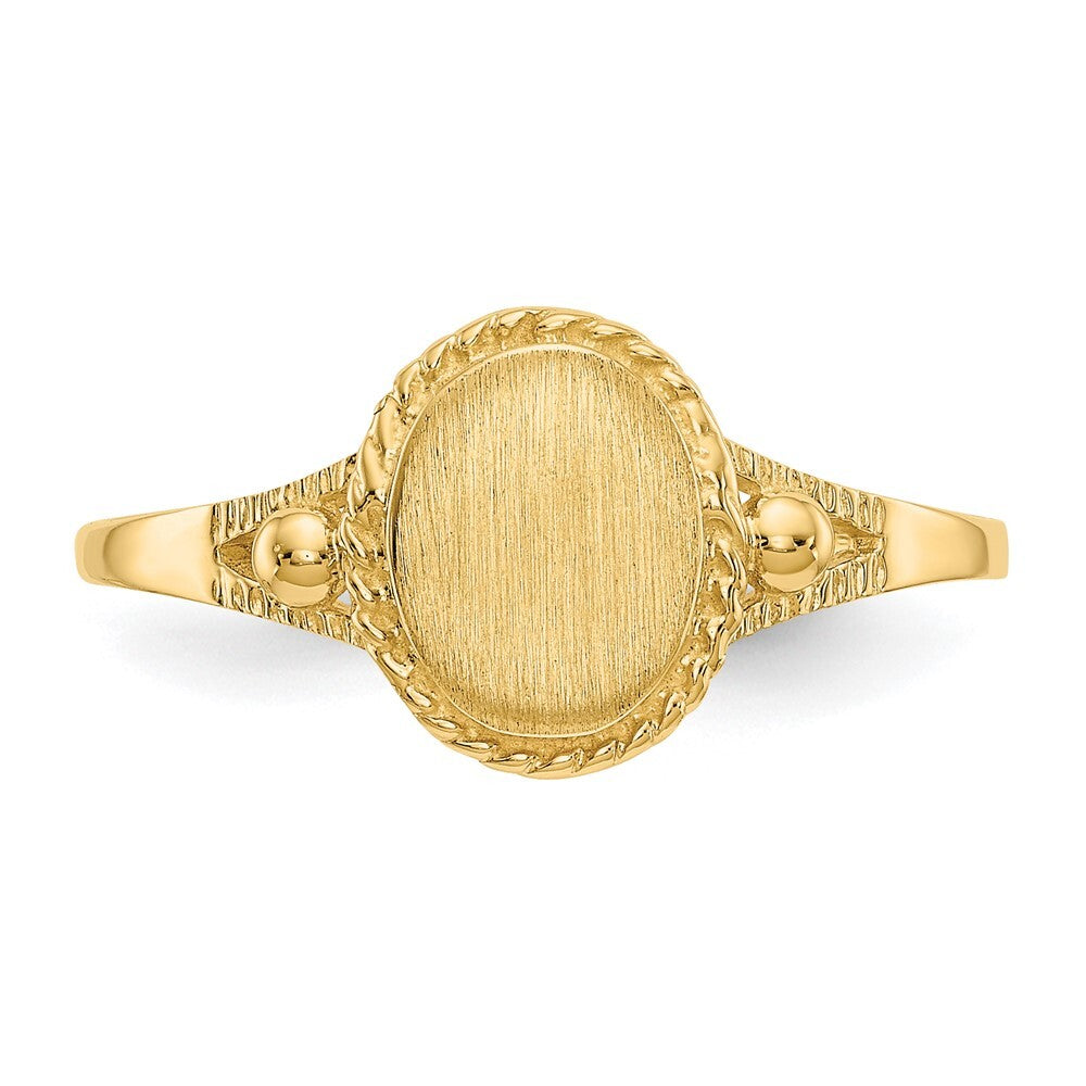 14K Yellow Gold Childs Fancy Signet Ring