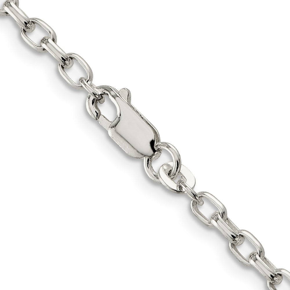 Sterling Silver 3.2mm Oval Fancy Rolo Chain Necklace