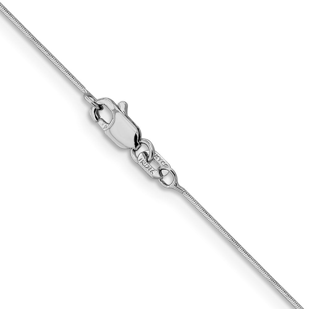 14K White Gold 30 inch .5mm Octagonal Snake with Lobster Clasp Chain Necklace