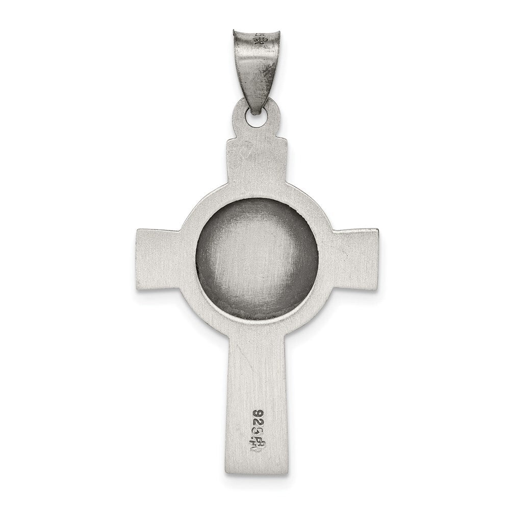 Sterling Silver Antiqued, Textured and Polished St. Michael Pendant