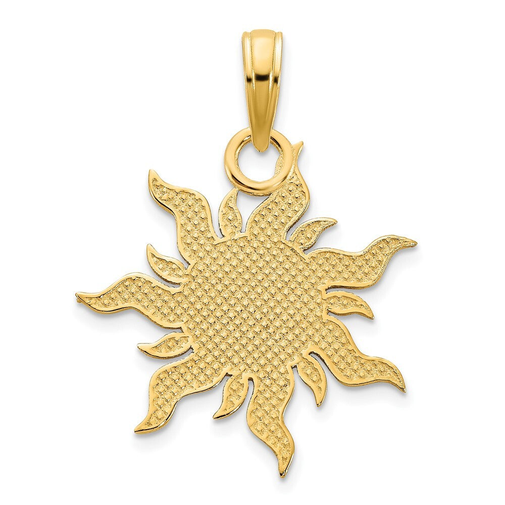 14k Yellow Gold Epoxy I LOVE MY SUNSHINE Sun Pendant