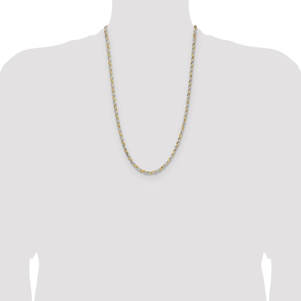 Sterling Silver And Vermeil 3.5mm Diamond-cut Rope Chain