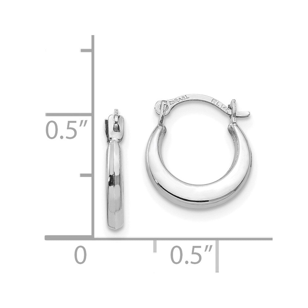14k White Gold Small Hoop Earrings Gift for Women
