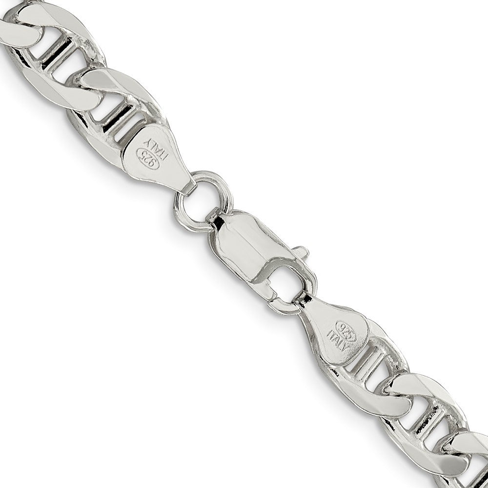 Sterling Silver 7.5mm Figaro Anchor Chain Necklace