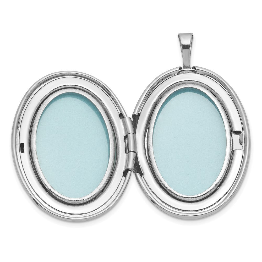 Sterling Silver Polished Front Brushed Back Miraculous Medal 20mm Oval Locket