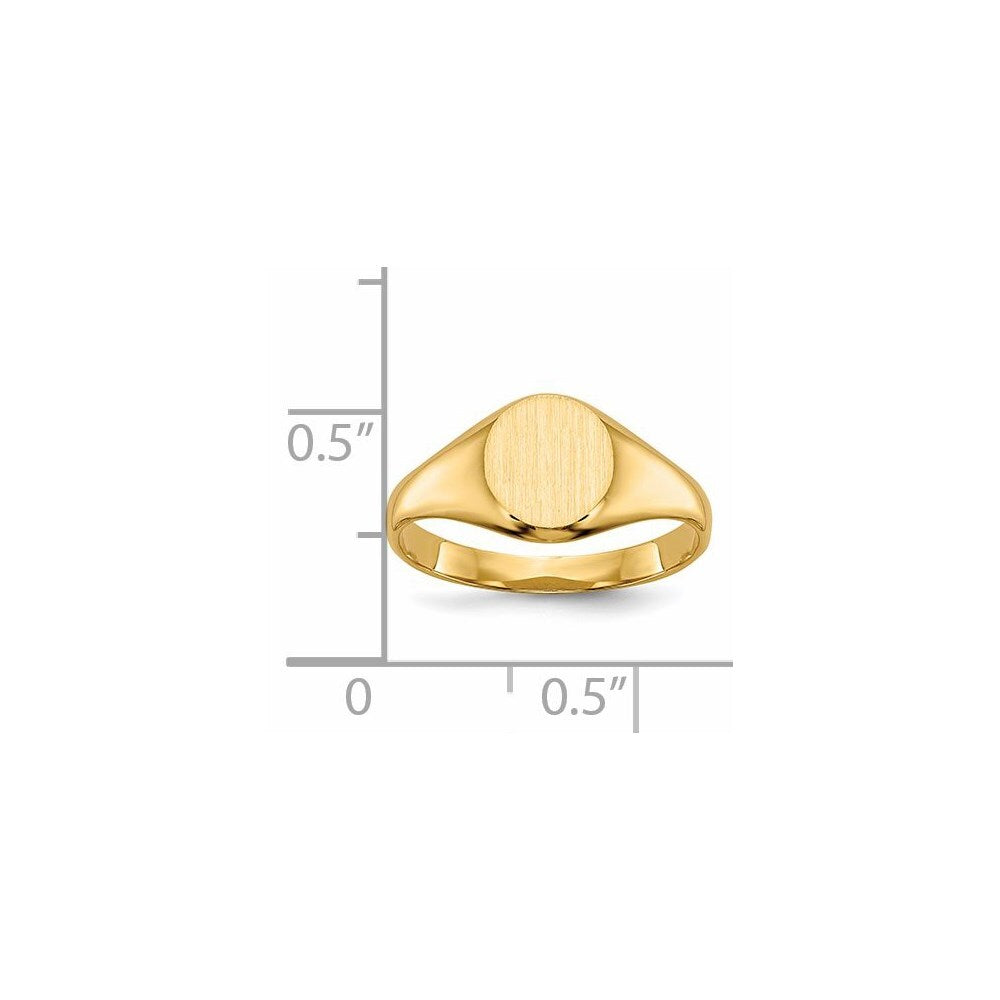 14K Yellow Gold Childs Closed Back Signet Ring