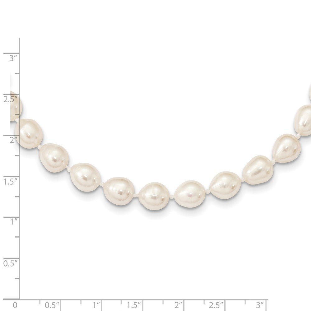 14k Yellow Gold 7-8mm White Rice Freshwater Cultured Pearl 18 inch Necklace
