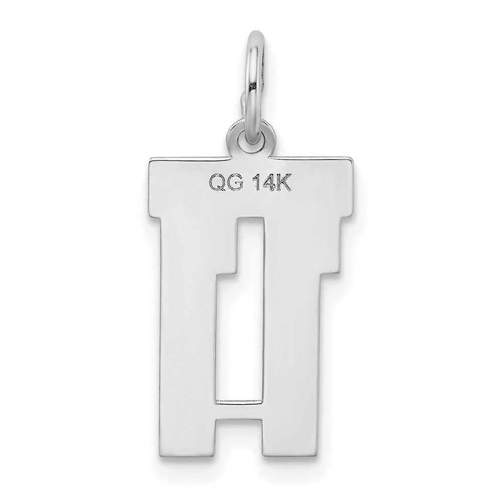 14K White Small Satin Number 11 Charm