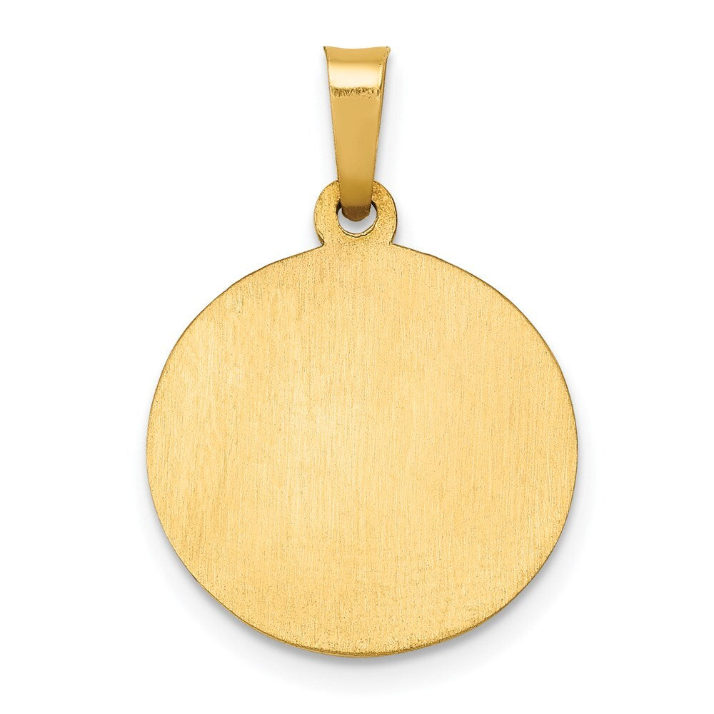 14k Yellow Gold Polished and Satin St Joseph Medal Hollow Pendant for Women
