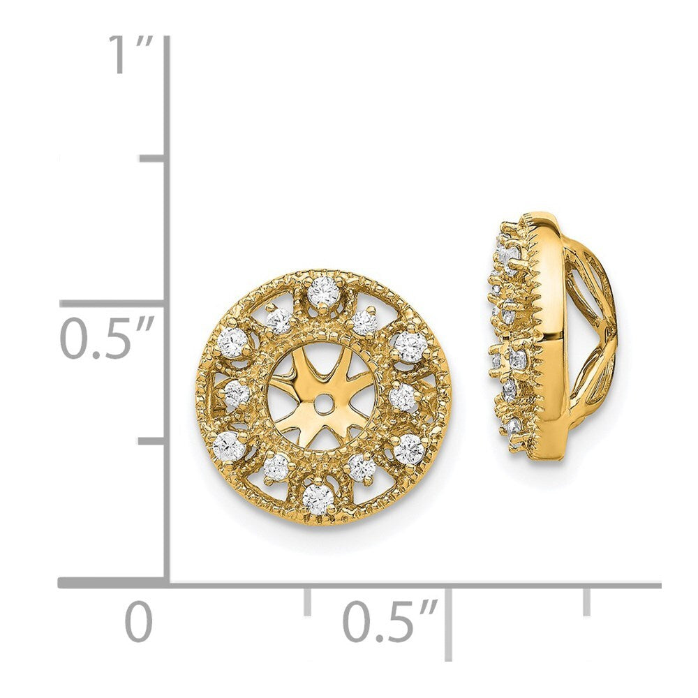 14k Yellow Gold Fancy Diamond Earring Jackets