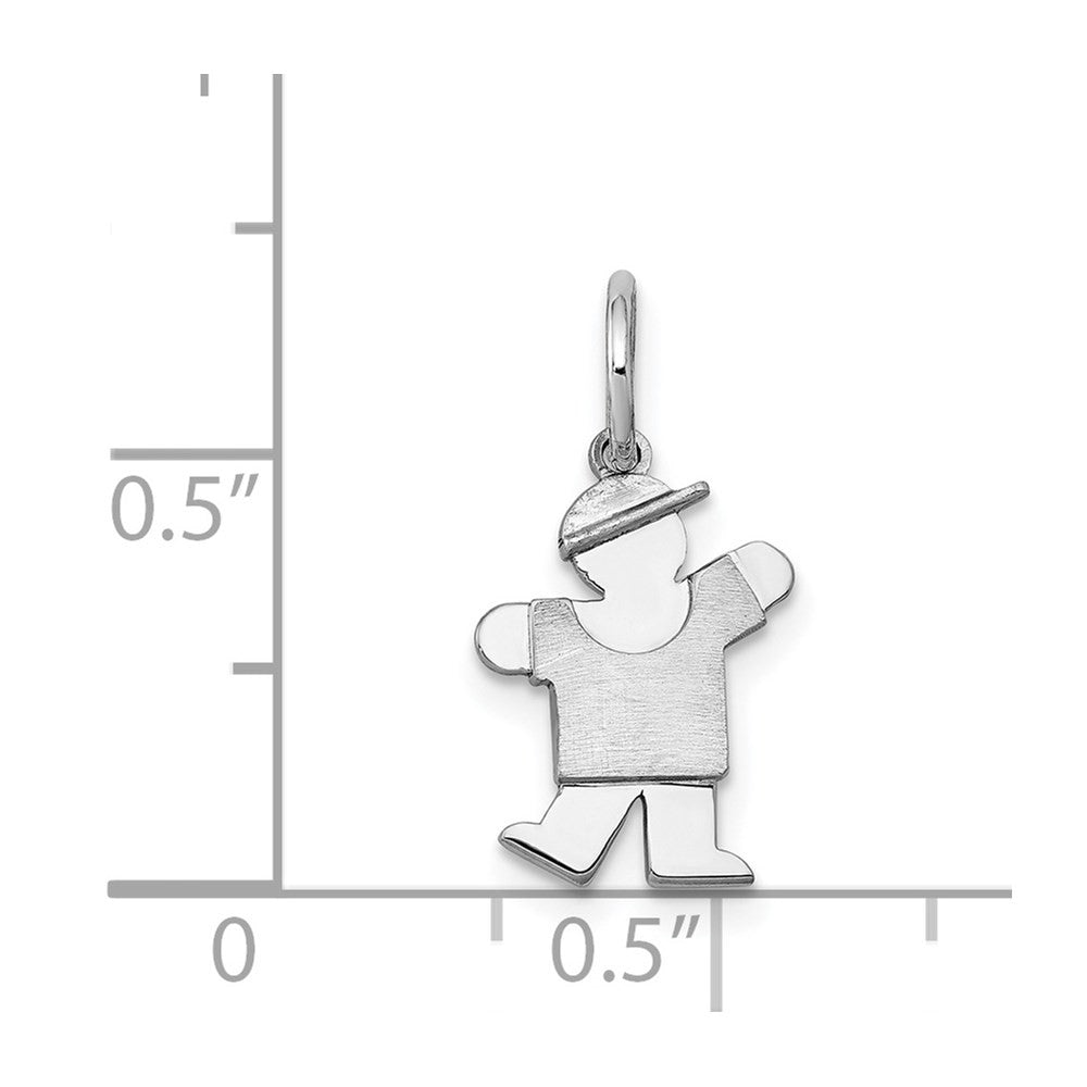 14k White Mini Boy Kiss Charm Pendant