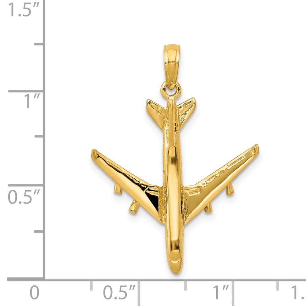 14k Yellow Gold 3-D Jet Pendant
